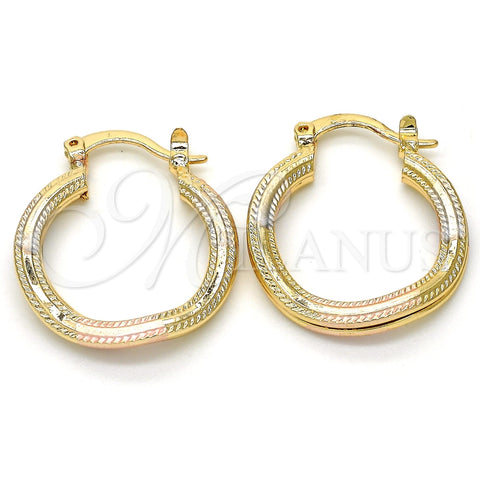 Argolla Pequeña 02.170.0205.1.20 Oro Laminado, Pulido, Tres Tonos