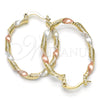 Argolla Pequeña 02.65.2643.25 Oro Laminado, Diseño de Torcido, Diamantado, Tres Tonos