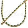 Collar y Pulsera 06.284.0013.1 Oro Laminado, con Verde and Blanca Zirconia Cubica, Pulido, Tono Dorado