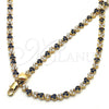 Collar y Pulsera 06.284.0013.2 Oro Laminado, con Zafiro Azul and Blanca Zirconia Cubica, Pulido, Tono Dorado