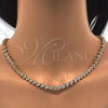 Collar y Pulsera 06.284.0013.4 Oro Laminado, con Multicolor Zirconia Cubica, Pulido, Tono Dorado