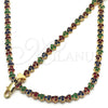 Collar y Pulsera 06.284.0013.4 Oro Laminado, con Multicolor Zirconia Cubica, Pulido, Tono Dorado