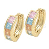 Argolla Huggie 02.210.0077.20 Oro Laminado, con Multicolor Zirconia Cubica, Pulido, Tono Dorado
