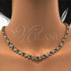 Collar y Pulsera 06.284.0014.2 Oro Laminado, con Zafiro Azul and Blanca Zirconia Cubica, Pulido, Tono Dorado