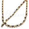 Collar y Pulsera 06.284.0014.2 Oro Laminado, con Zafiro Azul and Blanca Zirconia Cubica, Pulido, Tono Dorado