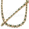 Collar y Pulsera 06.284.0014.3 Oro Laminado, con Verde and Blanca Zirconia Cubica, Pulido, Tono Dorado