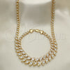 Collar y Pulsera 06.284.0014.4 Oro Laminado, con Blanca Zirconia Cubica, Pulido, Tono Dorado