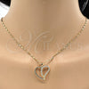 Collares con Dije 04.99.0032.18 Oro Laminado, con Zirconia Cubica Blanca, Pulido, Tono Dorado (Grosor 02 MM, 18 Pulgadas de Largo)