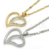 Collares con Dije 04.99.0032.18 Oro Laminado, con Zirconia Cubica Blanca, Pulido, Tono Dorado (Grosor 02 MM, 18 Pulgadas de Largo)