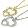 Collares con Dije 04.99.0037.18 Oro Laminado, Diseño de Corazón, con Zirconia Cubica Blanca, Pulido, Tono Dorado (Grosor 02 MM, 18 Pulgadas de Largo)