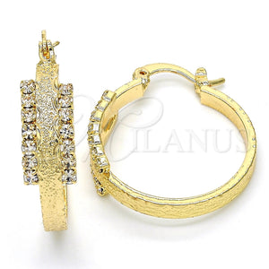 Argolla Pequeña 5.140.019.25 Oro Laminado, con Blanca Cristal, Mate, Tono Dorado
