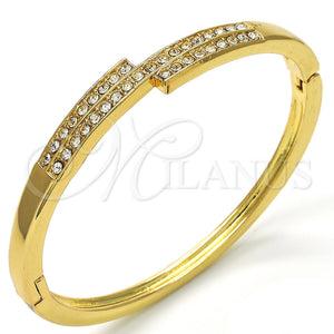 Aro Individual 07.252.0052.04 Oro Laminado, con Blanca Cristal, Pulido, Tono Dorado (04 MM Thickness, Size 4 (2.25 Diameter))