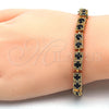 Pulsera Elegante 03.266.0020.07 Oro Laminado, con Negro Zirconia Cubica, Pulido, Tono Dorado (04 MM Thickness, 7 Inches Length)