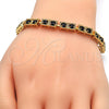 Pulsera Elegante 03.266.0020.07 Oro Laminado, con Negro Zirconia Cubica, Pulido, Tono Dorado (04 MM Thickness, 7 Inches Length)