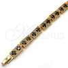 Pulsera Elegante 03.266.0020.07 Oro Laminado, con Negro Zirconia Cubica, Pulido, Tono Dorado (04 MM Thickness, 7 Inches Length)