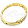 Aro Individual 07.252.0057.04 Oro Laminado, con Blanca Cristal, Pulido, Tono Dorado (04 MM Thickness, Size 4 (2.25 Diameter))