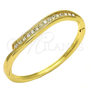 Aro Individual 07.252.0057.04 Oro Laminado, con Blanca Cristal, Pulido, Tono Dorado (04 MM Thickness, Size 4 (2.25 Diameter))