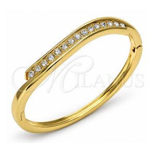 Aro Individual 07.252.0057.04 Oro Laminado, con Cristal Blanca, Pulido, Tono Dorado (Grosor 04 MM, Talla 4 (2,25 de Diámetro))