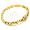 Aro Individual 07.252.0058.04 Oro Laminado, con Blanca Cristal, Pulido, Tono Dorado (04 MM Thickness, Size 4 (2.25 Diameter))