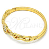 Aro Individual 07.252.0058.04 Oro Laminado, con Blanca Cristal, Pulido, Tono Dorado (04 MM Thickness, Size 4 (2.25 Diameter))