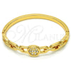 Aro Individual 07.252.0058.04 Oro Laminado, con Blanca Cristal, Pulido, Tono Dorado (04 MM Thickness, Size 4 (2.25 Diameter))