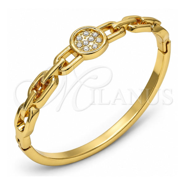 Aro Individual 07.252.0058.04 Oro Laminado, con Cristal Blanca, Pulido, Tono Dorado (Grosor 04 MM, Talla 4 (2,25 de Diámetro))