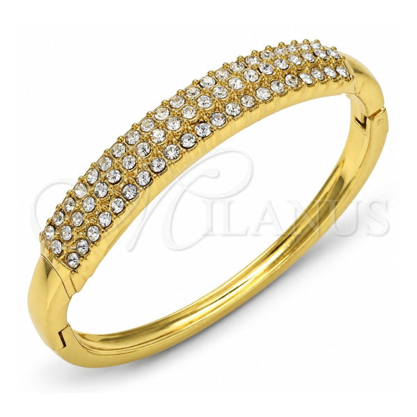 Aro Individual 07.252.0059.04 Oro Laminado, con Cristal Blanca, Pulido, Tono Dorado (Grosor 04 MM, Talla 4 (2,25 de Diámetro))