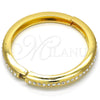 Aro Individual 07.252.0063.04 Oro Laminado, con Blanca Cristal, Pulido, Tono Dorado (08 MM Thickness, Size 4 (2.25 Diameter))
