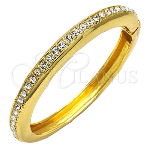 Aro Individual 07.252.0063.04 Oro Laminado, con Blanca Cristal, Pulido, Tono Dorado (08 MM Thickness, Size 4 (2.25 Diameter))