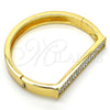 Aro Individual 07.252.0064.05 Oro Laminado, con Blanca Cristal, Pulido, Tono Dorado (09 MM Thickness, Size 5 (2.50 Diameter))