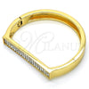 Aro Individual 07.252.0064.05 Oro Laminado, con Blanca Cristal, Pulido, Tono Dorado (09 MM Thickness, Size 5 (2.50 Diameter))