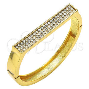 Aro Individual 07.252.0064.05 Oro Laminado, con Blanca Cristal, Pulido, Tono Dorado (09 MM Thickness, Size 5 (2.50 Diameter))