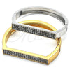 Aro Individual 07.252.0064.05 Oro Laminado, con Blanca Cristal, Pulido, Tono Dorado (09 MM Thickness, Size 5 (2.50 Diameter))