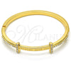 Aro Individual 07.252.0065.04 Oro Laminado, Diseño de Amor, con Cristal Blanca, Pulido, Tono Dorado (Grosor 04 MM, Talla 4 (2,25 de Diámetro))