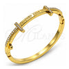 Aro Individual 07.252.0065.04 Oro Laminado, Diseño de Amor, con Cristal Blanca, Pulido, Tono Dorado (Grosor 04 MM, Talla 4 (2,25 de Diámetro))