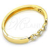 Aro Individual 07.252.0068.05 Oro Laminado, con Blanca Cristal, Pulido, Tono Dorado (08 MM Thickness, Size 5 (2.50 Diameter))