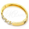 Aro Individual 07.252.0068.05 Oro Laminado, con Blanca Cristal, Pulido, Tono Dorado (08 MM Thickness, Size 5 (2.50 Diameter))
