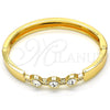 Aro Individual 07.252.0068.05 Oro Laminado, con Blanca Cristal, Pulido, Tono Dorado (08 MM Thickness, Size 5 (2.50 Diameter))