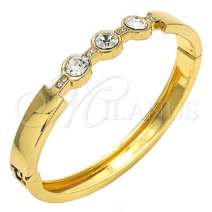 Aro Individual 07.252.0068.05 Oro Laminado, con Blanca Cristal, Pulido, Tono Dorado (08 MM Thickness, Size 5 (2.50 Diameter))