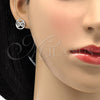 Juego de Arete y Dije de Adulto 10.156.0106 Rodio Laminado, Diseño de Espiral, con Micro Pave Blanca, Pulido, Rodinado