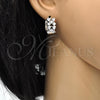 Argolla Huggie 02.213.0123.20 Rodio Laminado, Diseño de Gota, con Zirconia Cubica Blanca, Pulido, Rodinado