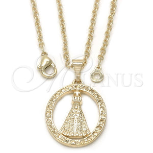 Collares con Dije 04.09.0064.18 Oro Laminado, Diseño de Caridad del Cobre, Pulido, Tono Dorado (18 Inches Length)
