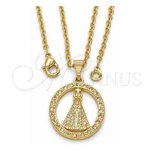 Collares con Dije 04.09.0064.18 Oro Laminado, Diseño de Caridad del Cobre, Pulido, Tono Dorado (18 Pulgadas de Largo)