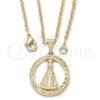 Collares con Dije 04.09.0064.18 Oro Laminado, Diseño de Caridad del Cobre, Pulido, Tono Dorado (18 Inches Length)