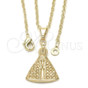 Collares con Dije 04.09.0065.18 Oro Laminado, Diseño de Caridad del Cobre, Pulido, Tono Dorado (18 Inches Length)