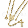 Rosario Fino 09.09.0004.18 Oro Laminado, Diseño de Caridad del Cobre y Crucifijo, Pulido, Tono Dorado