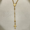 Rosario Fino 09.09.0011.18 Oro Laminado, Diseño de Divino Niño y Crucifijo, Pulido, Tono Dorado