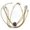 Gargantilla Elegante 04.65.0182.18 Oro Laminado, Diseño de Gota, con Multicolor Cristal, Mate, Tono Dorado (02 MM Thickness, 18 Inches Length)