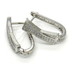 Argolla Huggie 02.217.0071.15 Rodio Laminado, con Zirconia Cubica Blanca, Pulido, Rodinado