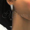 Argolla Huggie 02.217.0074.15 Rodio Laminado, con Zirconia Cubica Blanca, Pulido, Rodinado